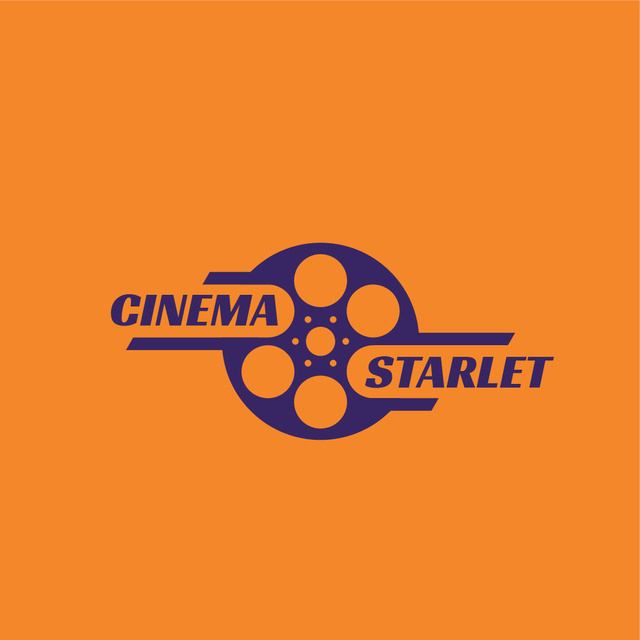 Cinema Film with Bobbin Icon Logo Design Template