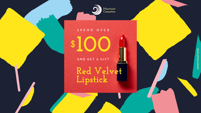 Platilla de diseño Special Offer with Red Velvet Lipstick Full HD video