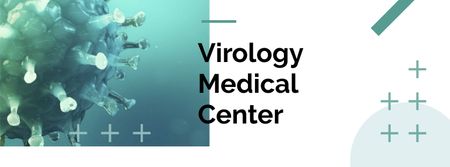 Anúncio de centro médico com modelo de vírus Facebook cover Modelo de Design