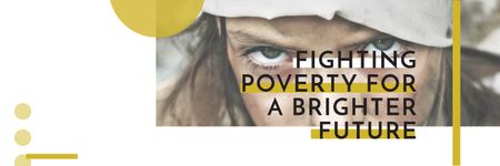 Citation about Fighting poverty for a brighter future Twitterデザインテンプレート