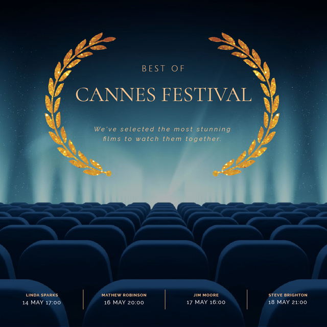 Cannes Film Festival poster Animated Post Design Template