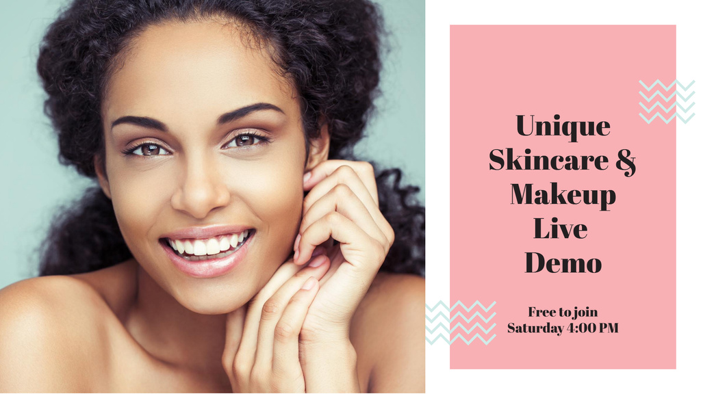 Platilla de diseño Beauty Quote with smiling Woman with glowing Skin FB event cover