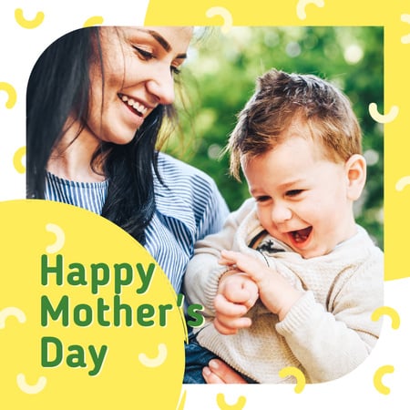 Happy mother with her son on Mother's Day Instagram Design Template