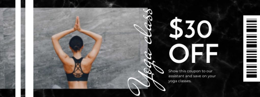 Yoga Classes offer Coupon Design Template