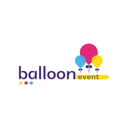 Event Organization Services with Colorful Balloons Animated Logo Šablona návrhu