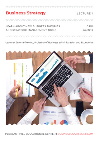 Plantilla de diseño de Business lecture in Educational Center Poster 