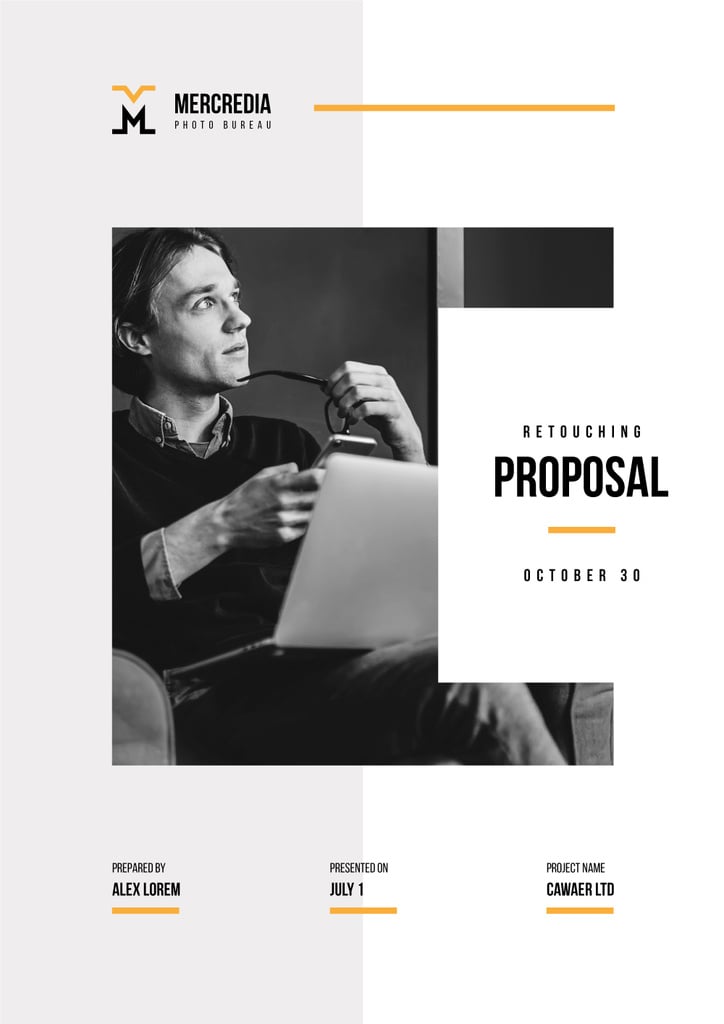 Template di design Retouching and Editing services Proposal