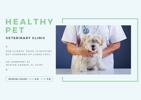 Modèle de visuel Healthy pet veterinary clinic - Postcard