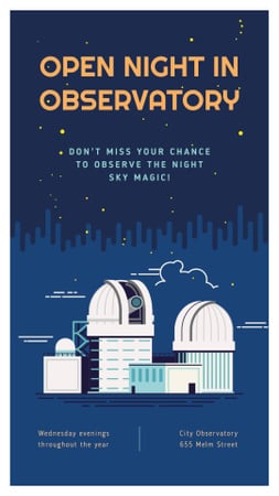 Template di design Observatory building under night sky Instagram Story