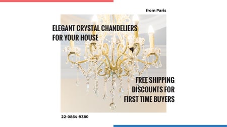 Plantilla de diseño de Elegant crystal Chandelier offer Title 