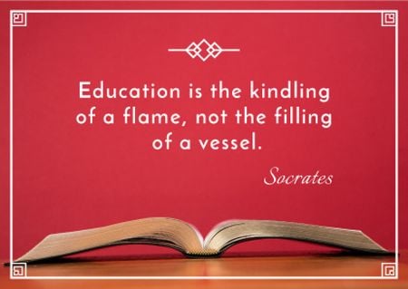 Educational quote with Opened Book Postcard Modelo de Design