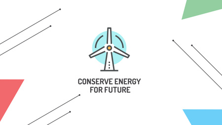 Conserve Energy with Wind Turbine Icon Youtube tervezősablon