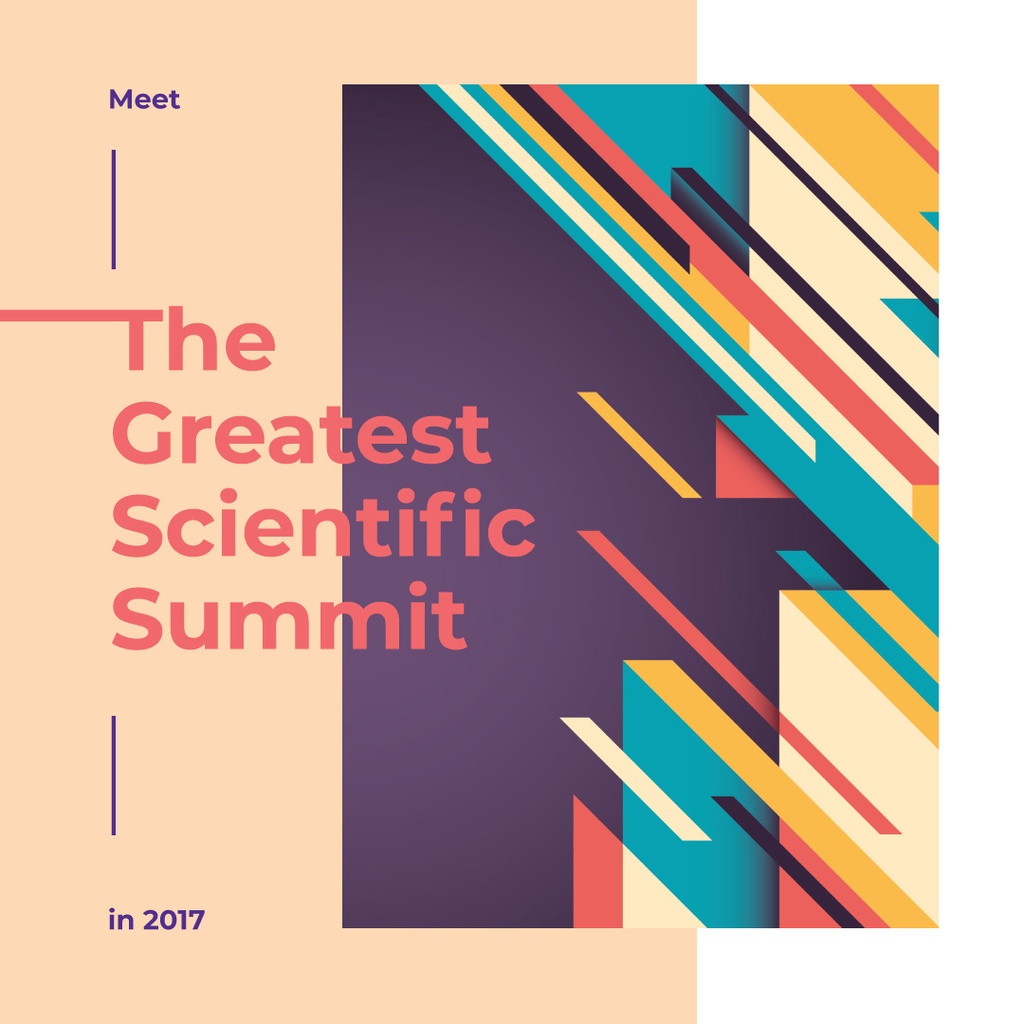 Designvorlage Summit Invitation Colorful Geometric Pattern für Instagram AD