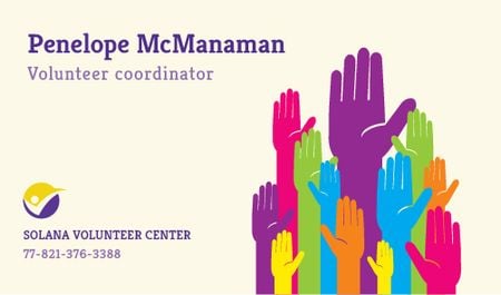 Volunteer Coordinator Contacts Information Business card Design Template