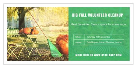 Big fall volunteer cleanup Image Design Template