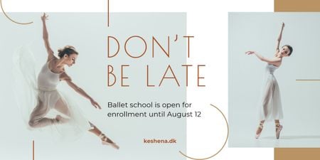 Ballet Classes Promotion Ballerina Dancing Image Design Template