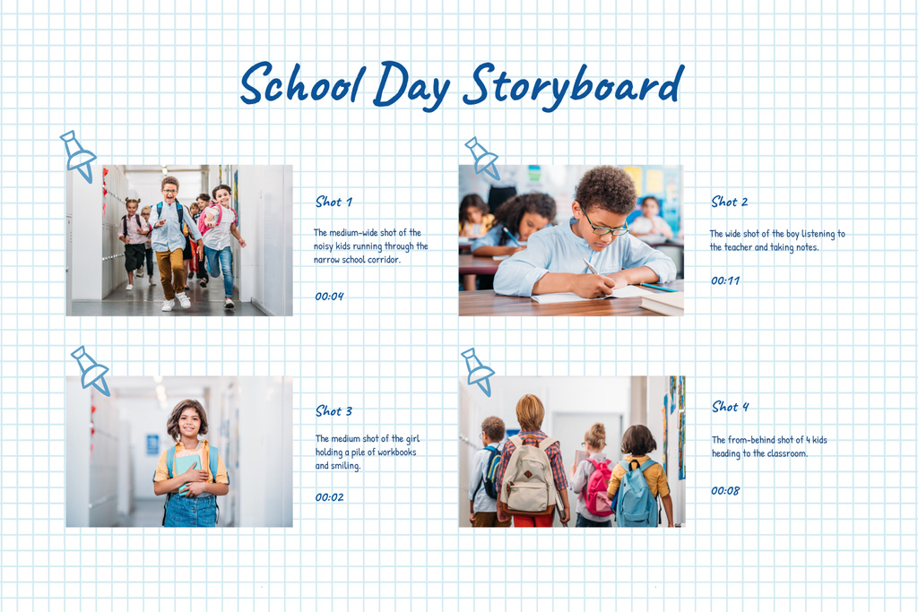 Ontwerpsjabloon van Storyboard van Happy Kids at School