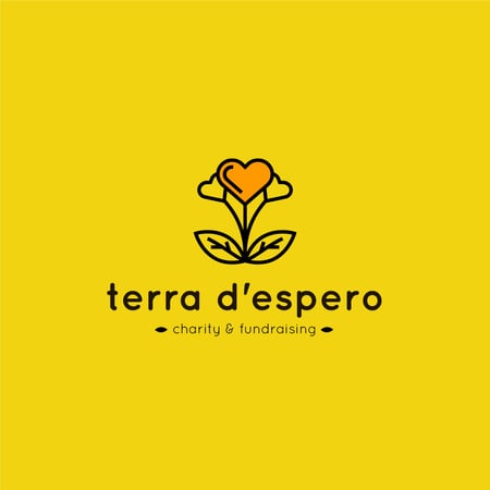 Template di design Fondo di beneficenza con cuore in fiore Logo