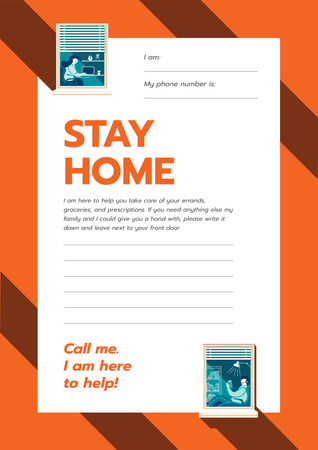 Modèle de visuel Stay Home awareness with Notice for Elder people - Poster