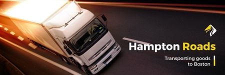 Plantilla de diseño de Delivery Service with Truck on a Road Email header 