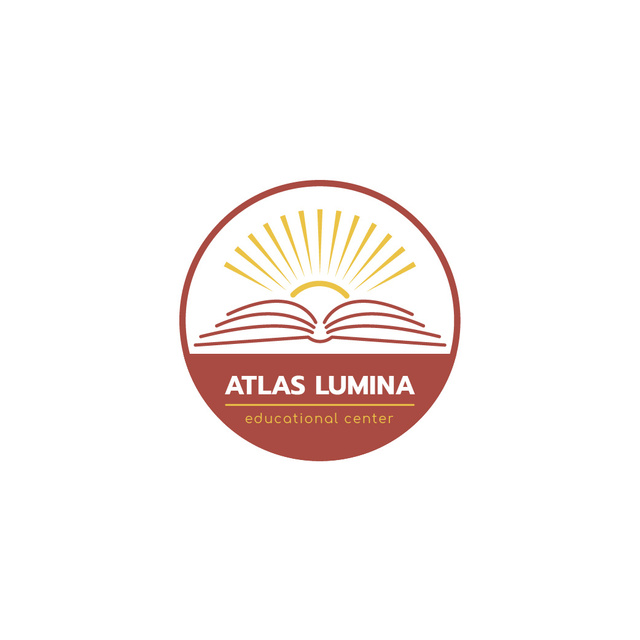 Plantilla de diseño de Education Center Ad with Open Book in Red Logo 