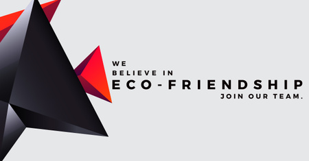 Eco-Friendship Concept with Black and Red Triangle Facebook AD Design Template