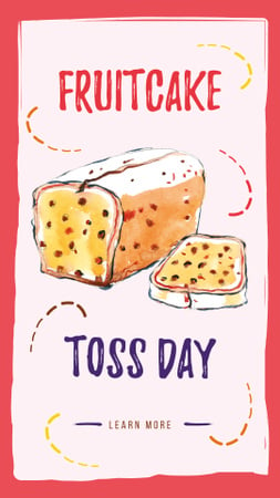 Ontwerpsjabloon van Instagram Story van fruitcake toss dag met zoete poundcake met bessen