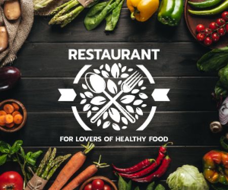 restaurant for lovers of healthy food poster Medium Rectangleデザインテンプレート