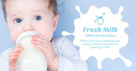 Baby drinking from bottle Facebook AD Design Template