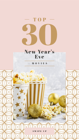 Christmas baubles with popcorn Instagram Story Modelo de Design