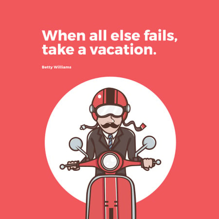 Man going on bike to Vacation Instagram Design Template