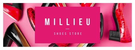 Female fashionable shoes store Facebook cover Design Template