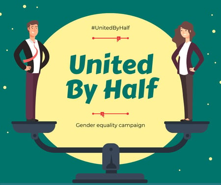 Gender Equality in Business concept Facebookデザインテンプレート