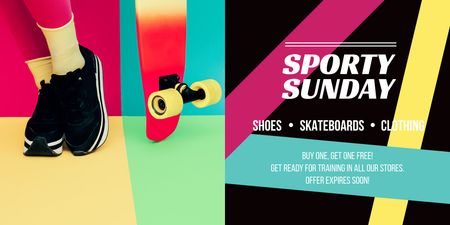 Sporty Sunday sale Twitter Design Template