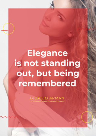 Citation about Elegance with Attractive Blonde Poster Modelo de Design