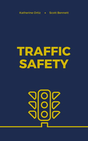 Traffic Safety Lights Icon on Blue Book Cover Modelo de Design