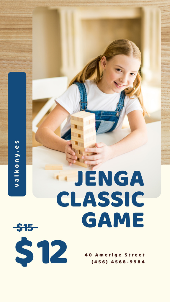 Kids Toys Offer Girl Playing Blocks Game Instagram Story – шаблон для дизайна