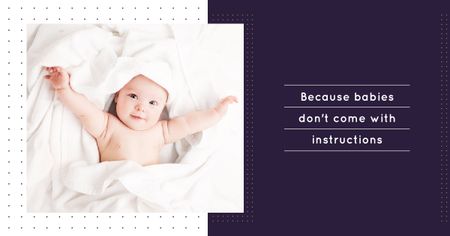 Ontwerpsjabloon van Facebook AD van Cute baby in towel