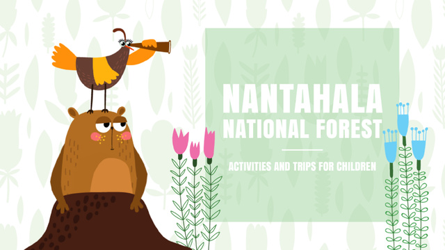 National Forest Funny Animals Exploring Nature Full HD video Modelo de Design
