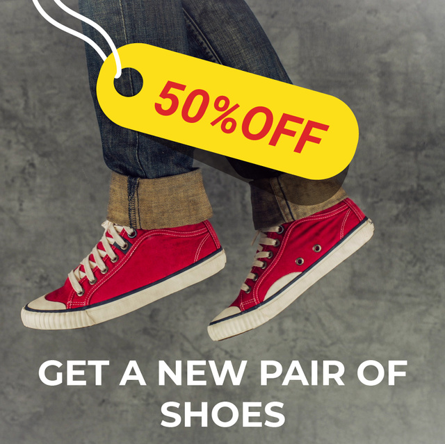 Running feet in red plimsolls Animated Post Design Template