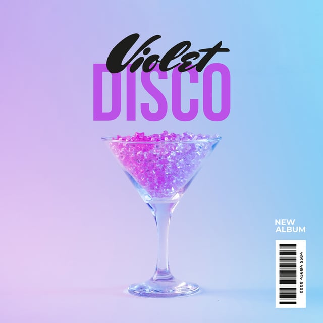Martini glass with beads Album Cover tervezősablon