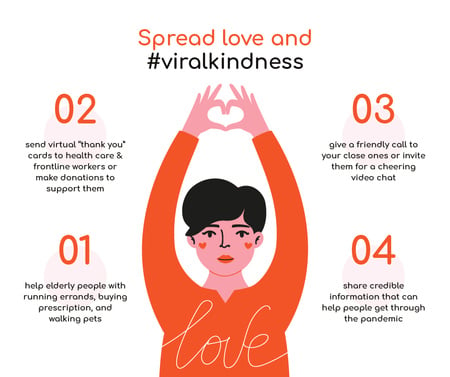 Designvorlage #ViralKindness Help Offer during Quarantine für Facebook