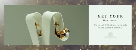 Platilla de diseño Queen's Birthday Sale Jewelry with Diamonds and Pearls Facebook Video cover