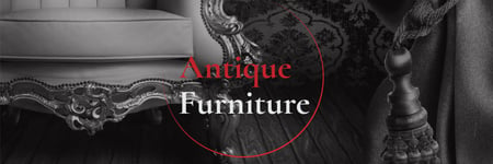 Ontwerpsjabloon van Twitter van Antique Furniture Ad Luxury Armchair