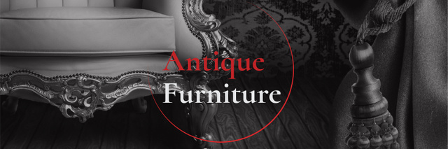 Antique Furniture Ad Luxury Armchair Twitter Design Template