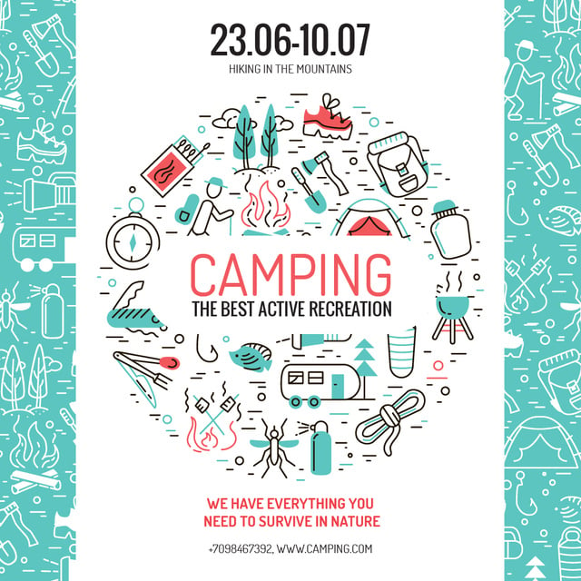 Camping Trip Advertisement Instagram Design Template