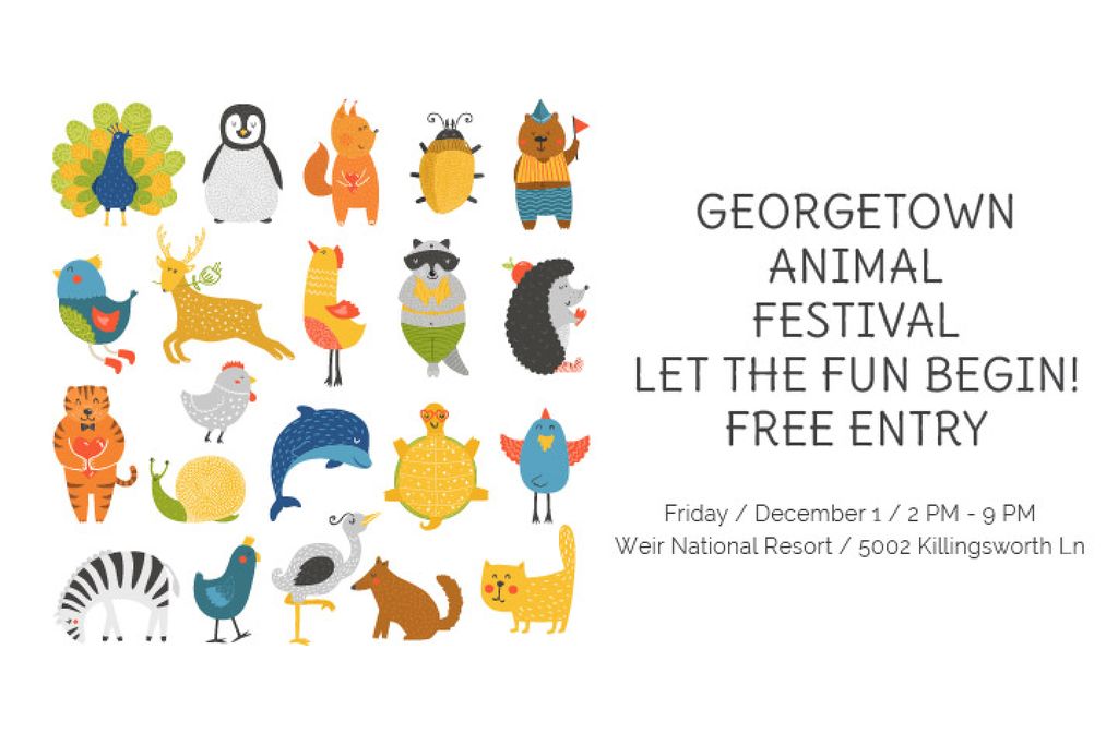 Modèle de visuel Georgetown Animal Festival - Gift Certificate