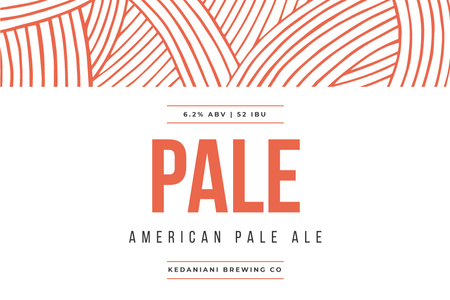 Beer brand ad on red pattern Label tervezősablon