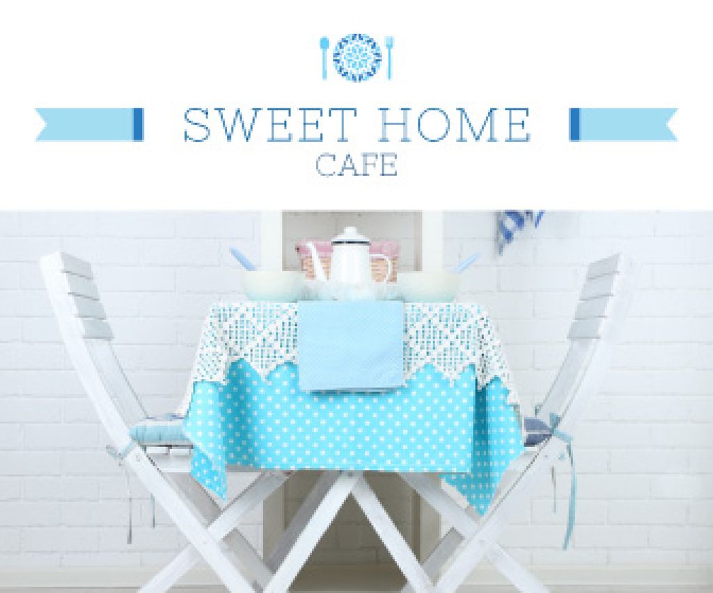 Sweet home cafe poster Large Rectangle Design Template
