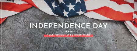 Independence Day Greeting USA Flag on Grey Facebook cover Modelo de Design